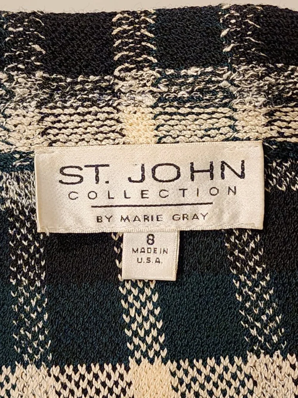 Excellent!!| US 8| ST JOHN: Emerald Green/Black Classic Blazer Jacket - Picture 5 of 14